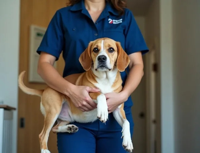 Technician respectfully transporting a deceased dog in Hillside